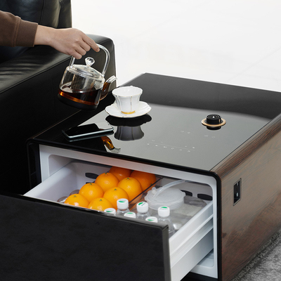 Accueil Meubles Mini Table à café avec tiroir de refroidissement et capacité de recharge sans fil