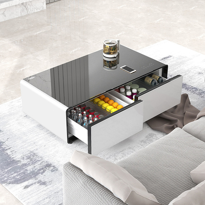 Hôtel multi-fonctionnel de recharge sans fil double USB Smart Table à café avec porte de tiroir