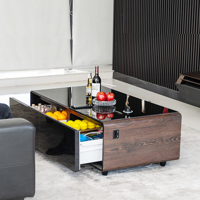 Hôtel multi-fonctionnel de recharge sans fil double USB Smart Table à café avec porte de tiroir
