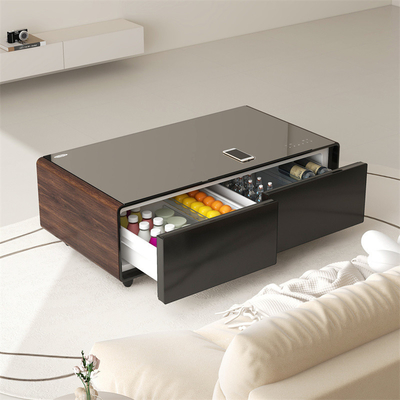 Table à café réfrigérateur d'hôtel 135L avec double port de charge USB et lecteur de musique intégré