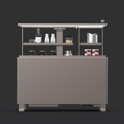 150L Home Smart Embedded Table de glace réglable avec congélateur à fond, réfrigérateur à double porte