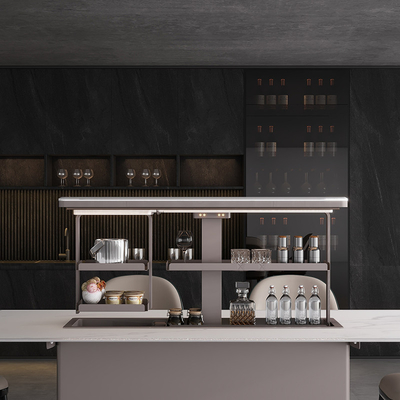 Meubles de bureaux multi-fonctionnels Table de bar à domicile avec plafond de marbre réfrigéré