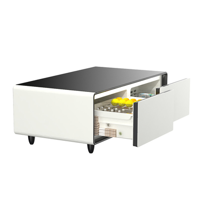Immeuble de bureaux Essential Primst Refrigerator Table à thé avec tiroirs et recharge sans fil