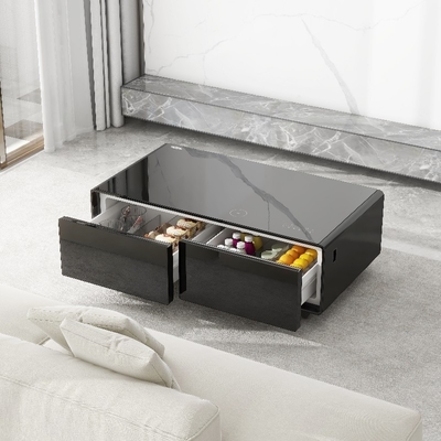 Meubles de salon Table à café intelligente moderne avec tiroir congelé et recharge sans fil