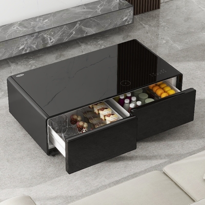 Meubles de vie moderne Table à café avec capacité de congélateur de 70L et réfrigérateur intelligent