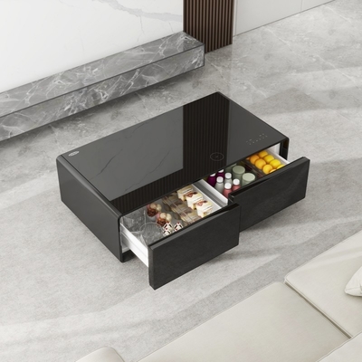 Meubles de vie moderne Table à café avec capacité de congélateur de 70L et réfrigérateur intelligent