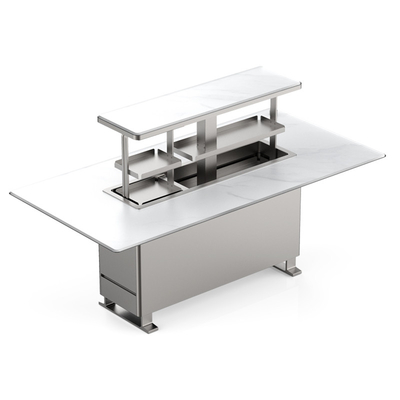 Accueil Meubles Alliage d'aluminium moderne Table à manger avec réfrigérateur