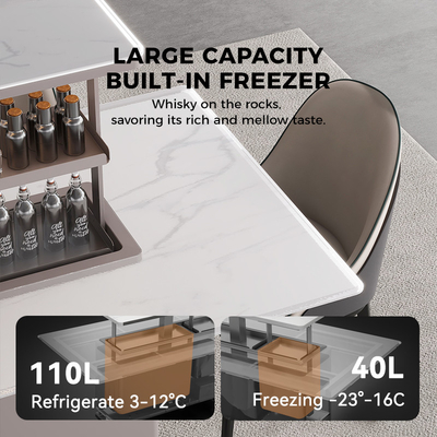 Accueil Meubles Alliage d'aluminium moderne Table à manger avec réfrigérateur