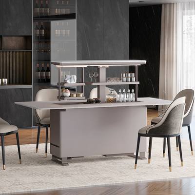 Meubles de maison moderne de luxe de salon de métal table à manger avec réfrigérateur