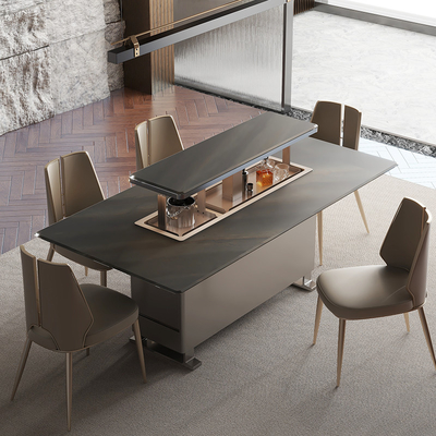 Meubles de maison moderne de luxe de salon de métal table à manger avec réfrigérateur