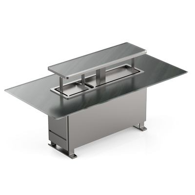 Table à manger avec console en acier inoxydable en marbre moderne pour les meubles de salle à manger