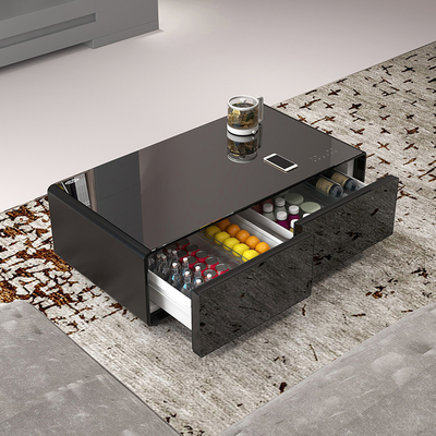 Profitez d'une vie intelligente avec une table basse, un réfrigérateur à deux portes et un lecteur de musique sans fil
