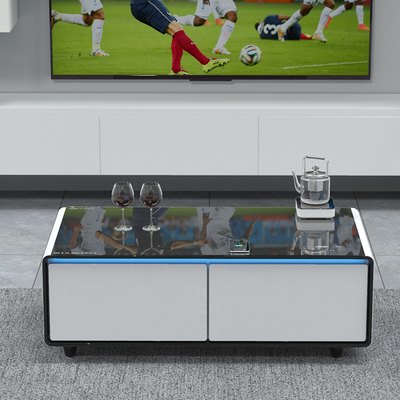 Meubles de salon de luxe moderne Table à café avec réfrigérateur intelligent et tiroir de refroidissement