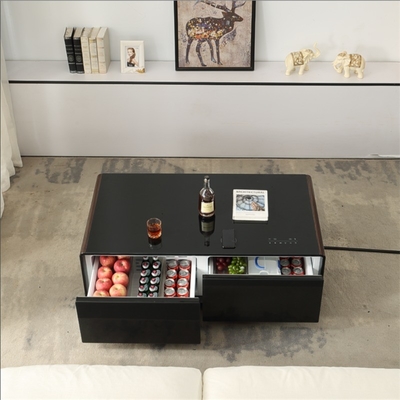 1295*705*460MM Table à café intelligente avec réfrigérateur à deux tiroirs et recharge sans fil