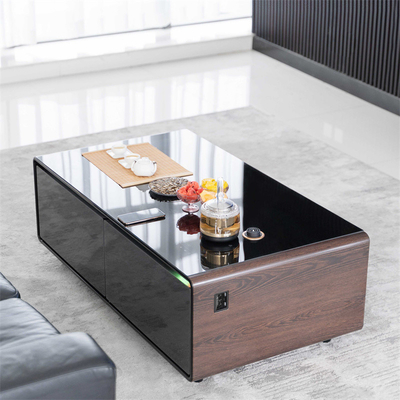 Meubles de salon Table à café moderne avec haut-parleur réfrigérateur et recharge sans fil