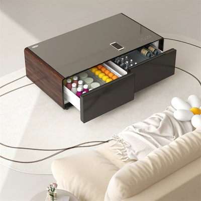 Réfrigérateur de table intelligent avec haut-parleur de musique Chargement de téléphone et chargeurs sans fil 220V