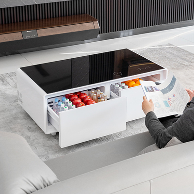 Meubles de luxe modernes réfrigérateur intelligent Table à café avec lecteur de musique Bluetooth