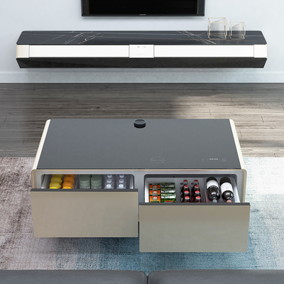 Réfrigérateur à table à café intelligent avec réfrigérateur à 2 tiroirs et taille 1295*705*457mm pour la maison