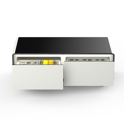 Réfrigérateur de table de musique moderne avec lecteur de musique, tiroirs et rangement de meubles
