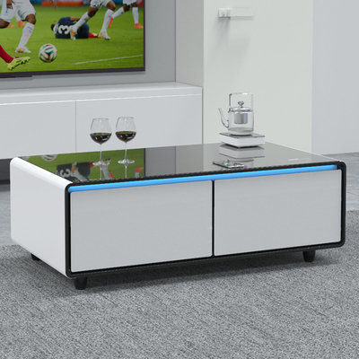 Accueil Meubles Smart Table à café avec haut-parleur intégré réfrigérateur Carton métallique NON plié