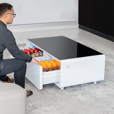 PORTABLE 2024 Premier réfrigérateur intelligent Table à café Mini-réfrigérateur Table à charge sans fil Lecteur de musique pour bureau hôtel