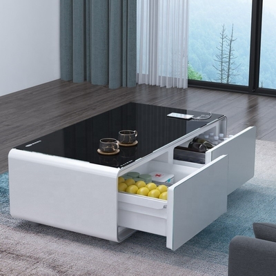 Impression 3D Meubles intelligents modernes Réfrigérateur à table basse avec lecteur de musique et le chargeur de téléphone