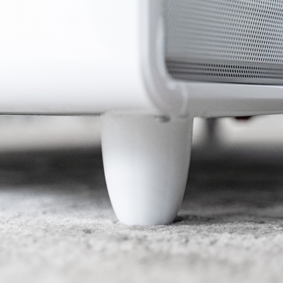 Table à café intelligente en verre trempé avec charge sans fil en fer et tiroir du réfrigérateur