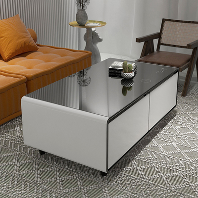 Première table basse multifonctionnelle avec prise et charge sans fil du réfrigérateur