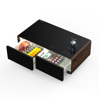 Première table basse multifonctionnelle avec prise et charge sans fil du réfrigérateur