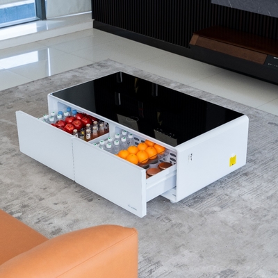 Meubles de chambre d'hôtel Table à café moderne avec réfrigérateur congélateur