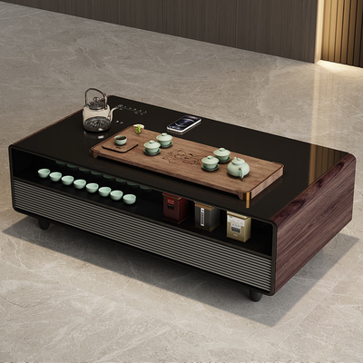 Installation Table à café à double zone autonome avec tiroirs de refroidissement et refroidisseur de vin