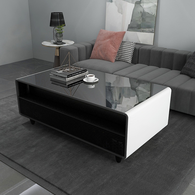 Meubles de salon table basse étanche avec charge sans fil et haut-parleur de musique
