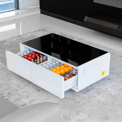 Capacité 135L Charge sans fil Lecteur de musique Smart Table à café avec couleur personnalisée