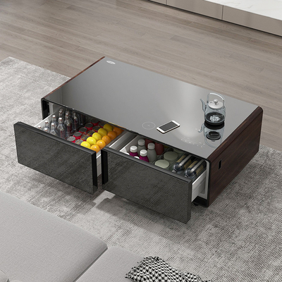 Table Primst Table réfrigérateur Smart Table à café avec haut-parleurs Source d'alimentation électrique