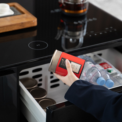 Table à café intelligente 135L réfrigérateur capacité deux tiroirs recharge sans fil mini réfrigérateur