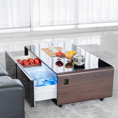 Table à café moderne avec réfrigérateur de 135 litres et réfrigérateur à double porte
