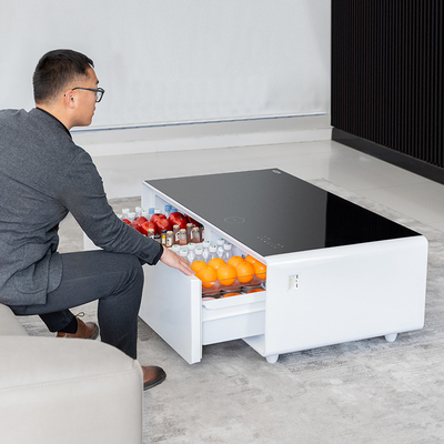 Meubles de vie Table à café intelligente avec lecteur de musique du réfrigérateur et recharge sans fil