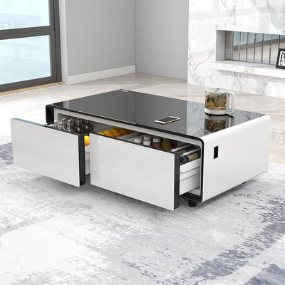 Taille d'emballage 1357*732*503mm Table à thé moderne avec recharge sans fil et réfrigérateur