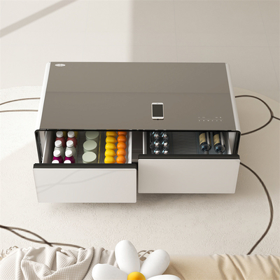Installation USB Chargeur sans fil métallique personnalisé Table à café avec fonction de stockage