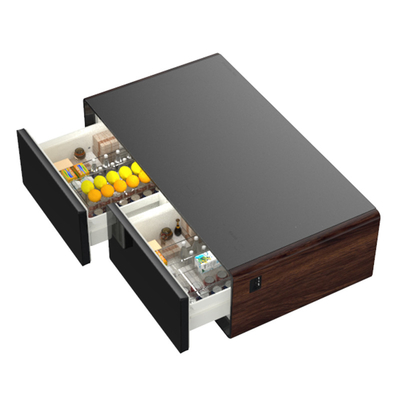 Installation USB Chargeur sans fil métallique personnalisé Table à café avec fonction de stockage