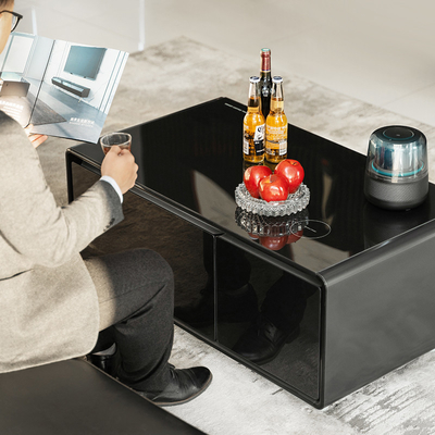 1110mmx647mmx457mm Chargement sans fil Table à café intelligente pour le bureau et la maison Taille réglable