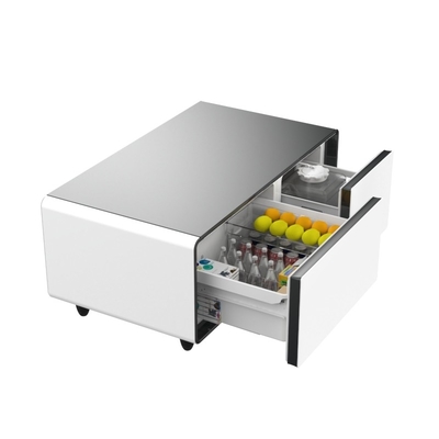 Réfrigérateur multifonctionnel à tiroir de 93L avec table basse intelligente et chargeur sans fil