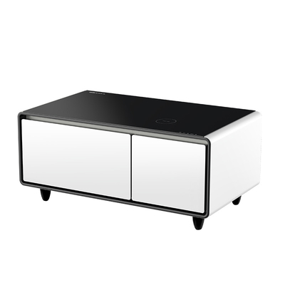Table à café intelligente avec réfrigérateur à tiroir 93L Chargement sans fil et port de charge USB