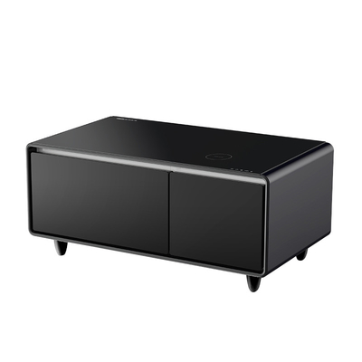 Table à café intelligente avec réfrigérateur à tiroir 93L Chargement sans fil et port de charge USB