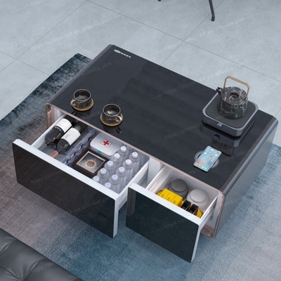 Meubles de salon Tables intelligentes avec deux tiroirs Chargement sans fil et ports USB