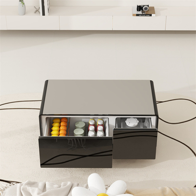 Table à café intelligente personnalisée avec tiroir réfrigérateur et recharge sans fil