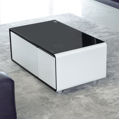 Table à café intelligente personnalisée avec tiroir réfrigérateur et recharge sans fil