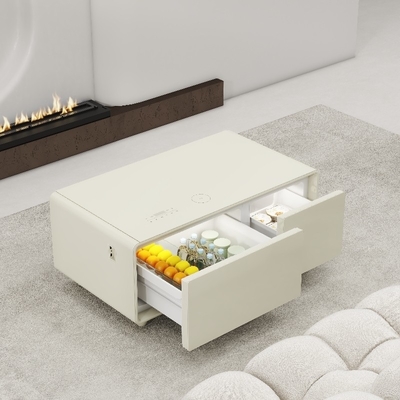 Table à café intelligente multifonctionnelle réglable avec recharge sans fil et lecteur de musique