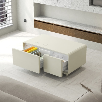 Table à café intelligente multifonctionnelle réglable avec recharge sans fil et lecteur de musique