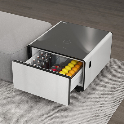 Meubles de salle de séjour Table de côté mini moderne avec charge sans fil tiroir du réfrigérateur